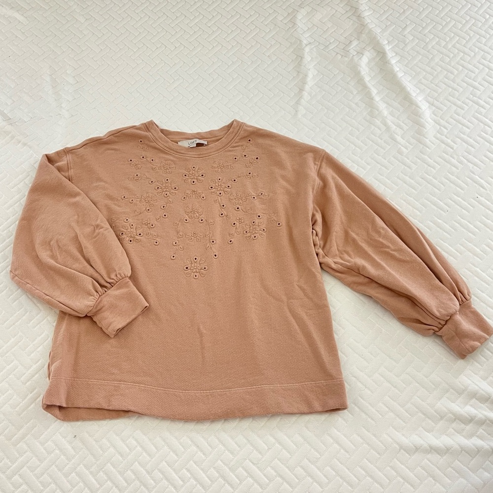 LOFT Eyelet Sweatshirt - Picture 2 of 4